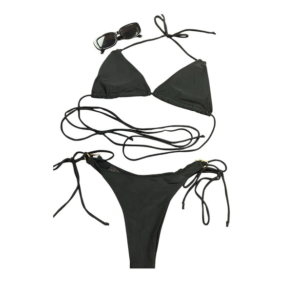lovergirl Other - Black Triangle Bikini Set, size small or 7 Juniors
